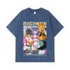 275 GSM Washed T-shirts 100% Cotton Digimon V6 Waifus Print Unisex Heavy Cotton T Shirt