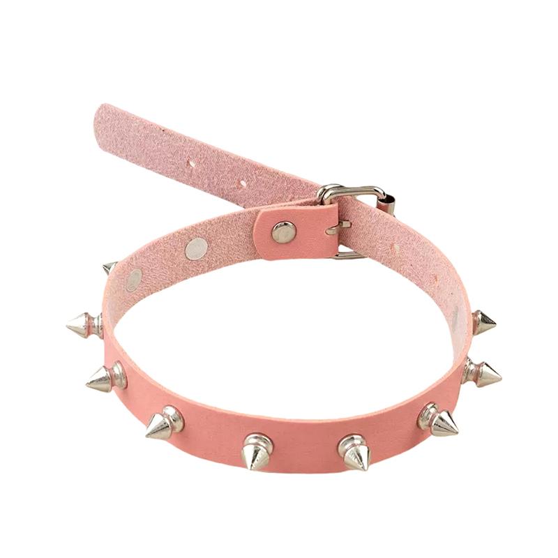 Collana Girocollo in Ecopelle per Donne Uomini Cool Punk Gotico Biker Collare Borchiato Collana Rock Gioielli Rave