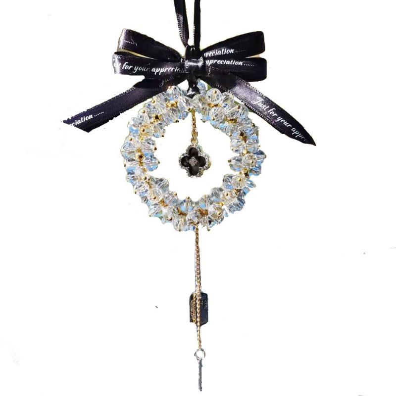 Women S Four Leaf Clover Rhinestone Crystal Car Pendant Interior Decoration