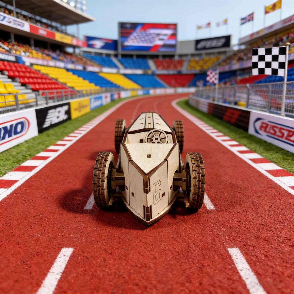 3D Wooden Racing Car Puzzle DO-IT-YOURSELF Miniature Kit Handcrafted Present Home Decor Birthday / Valentine s Day Present