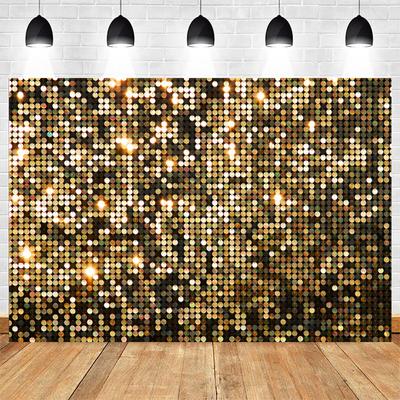 Golden Glitter Sequins Party Photography Background Cloth Vinyl Studio Photo Backdrop