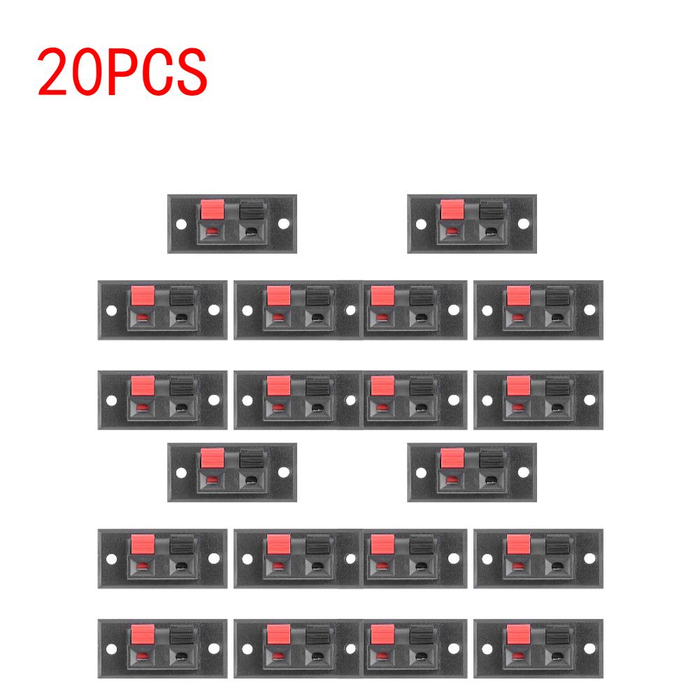 5-20pcs 2 Positions Push-in Jack Spring Load Audio Speaker Terminals Connector Single Row Speaker Cable Testing Clip