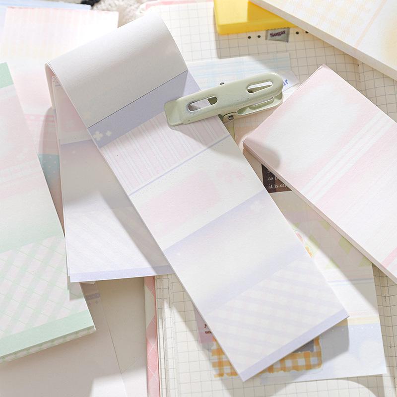 Sakura Series Tearable Sticky Notes: 60-Sheet Color Blocking with Grid Background