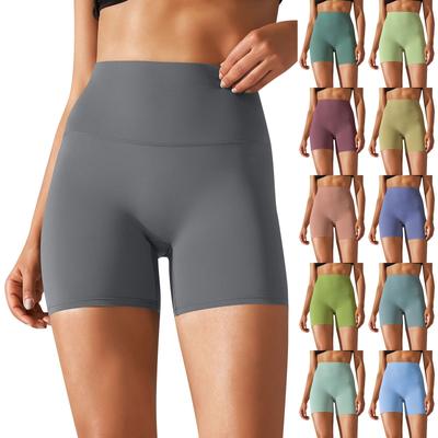 Women's Casual, Sexy And Comfortable Solid Color Double-sided Brushed Tight High-waist Elastic Sports Fitness Three-point Yoga Pants