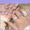 Elegant Adjustable Pearl And Silver Geometric Ring For Women Unique Design Accessory