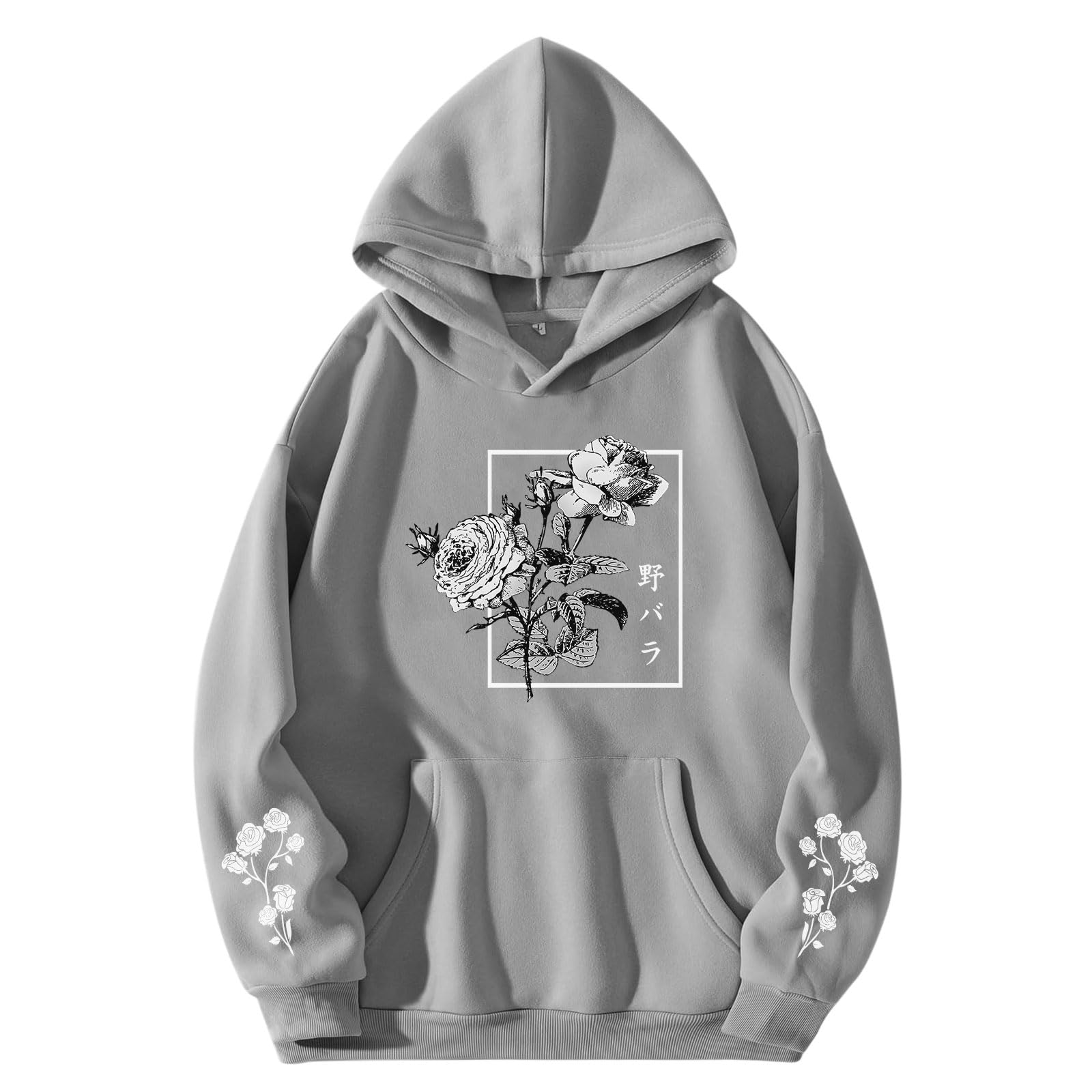 

2025 New Rose Flower Print Hoodie Men s Cool Plus Size Fashion Simple Street Cotton Jumper Sweatshirt 3XL