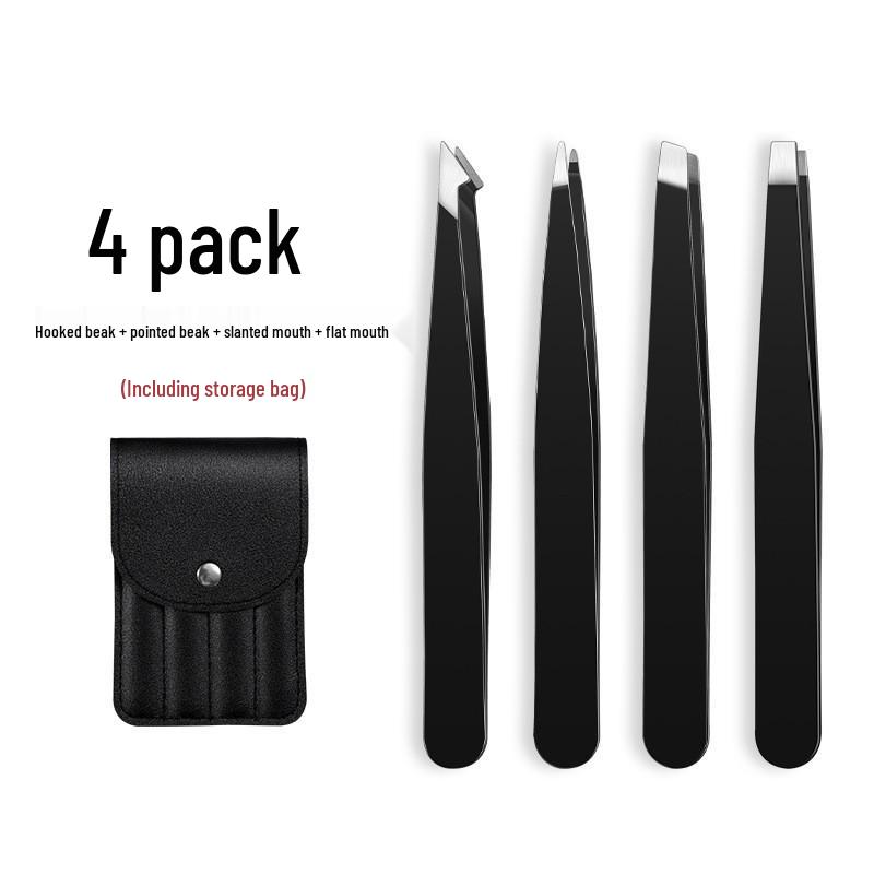 High-Precision Stainless Steel Tweezers Set for Eyebrows and False Eyelashes - Men's and Women's Professional Grooming Tool