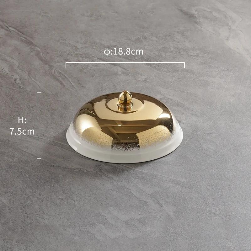 Light Luxury Restaurant Ceramic Plate Set Creative Round Abalone and Sea Cucumber Plate Delicious Dessert Household Tableware