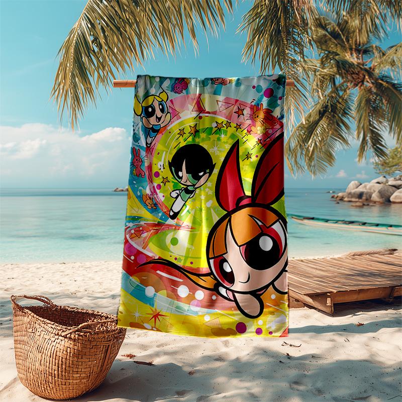 1pc Powerpuff Girls Adventure Microfiber Beach Towels Quick Dry Towel Sand Beach Towels Pool for Travel Swim Pool. S072101189