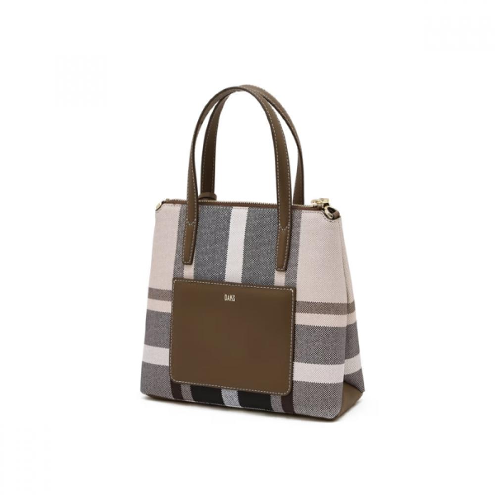 Daks Beige Check Leather Tote Bag Dcba6e711i2