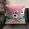 C-Cony Cartoon Cushion Cover Natural Linen Organic Fabric Double-Sided Printing Sofa Home Decor Gift Pillow Case