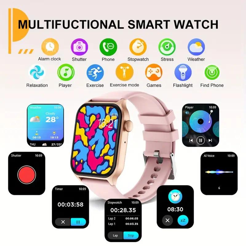 Smartwatch Calls 1.83'' Full Touch Screen Health Monitor 100+ Sport Modes Watch