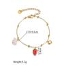 Atoztide Shell Starfish Conch Cherry Charm Bracelet for Women Girls Stainless Steel Gold Color Bead Chain Bracelet Jewelry Gift