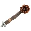 Natural Perch Bird Stand Pole Chewable Applewood Bird Perch Cage Accessories with Pine Cone for Parakeets