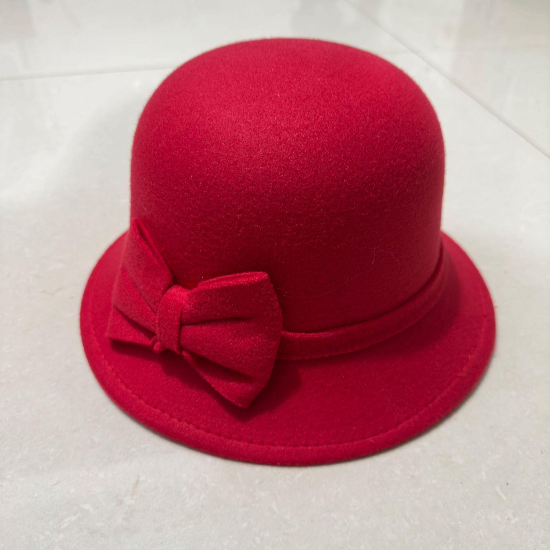 

Европейский и американский стиль Осенне-зимняя шляпа Повседневная шляпа с бантом Женская шляпа Сладкая теплая шляпа-цилиндр one size красный