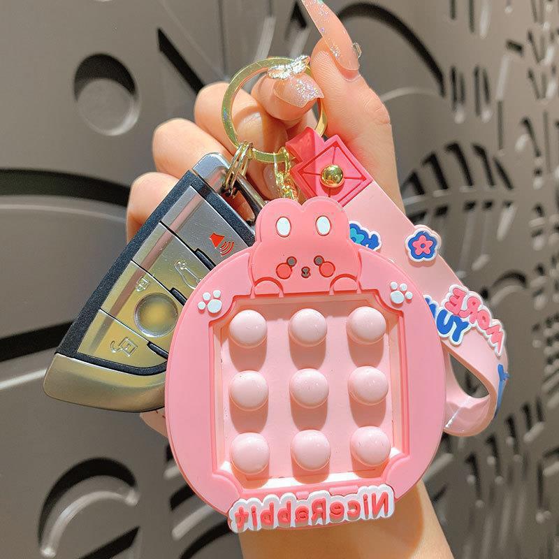 Cute Animals Fidget Toy Kneading Keychain Dinosaur Bear Rabbit Duck Keychain Pendant Adult Stress Reduction Toy