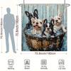 Naughty Puppy Shower Curtain - French Bulldog in Bath Hanging on Living Room Wall, Bedroom Decoration - Adorable Pet Inspiration