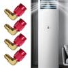 4 Pcs R410A Refrigerant Adapter Set Quick Connect Brass Conversion Set R410A Adapter Set for Air Conditioning Systems