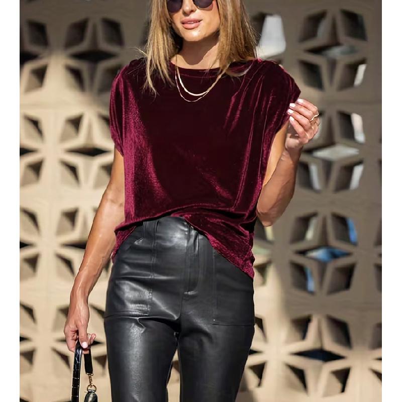 2026 New Spring/Summer Women's Fashion Casual Solid Color T-Shirt Top