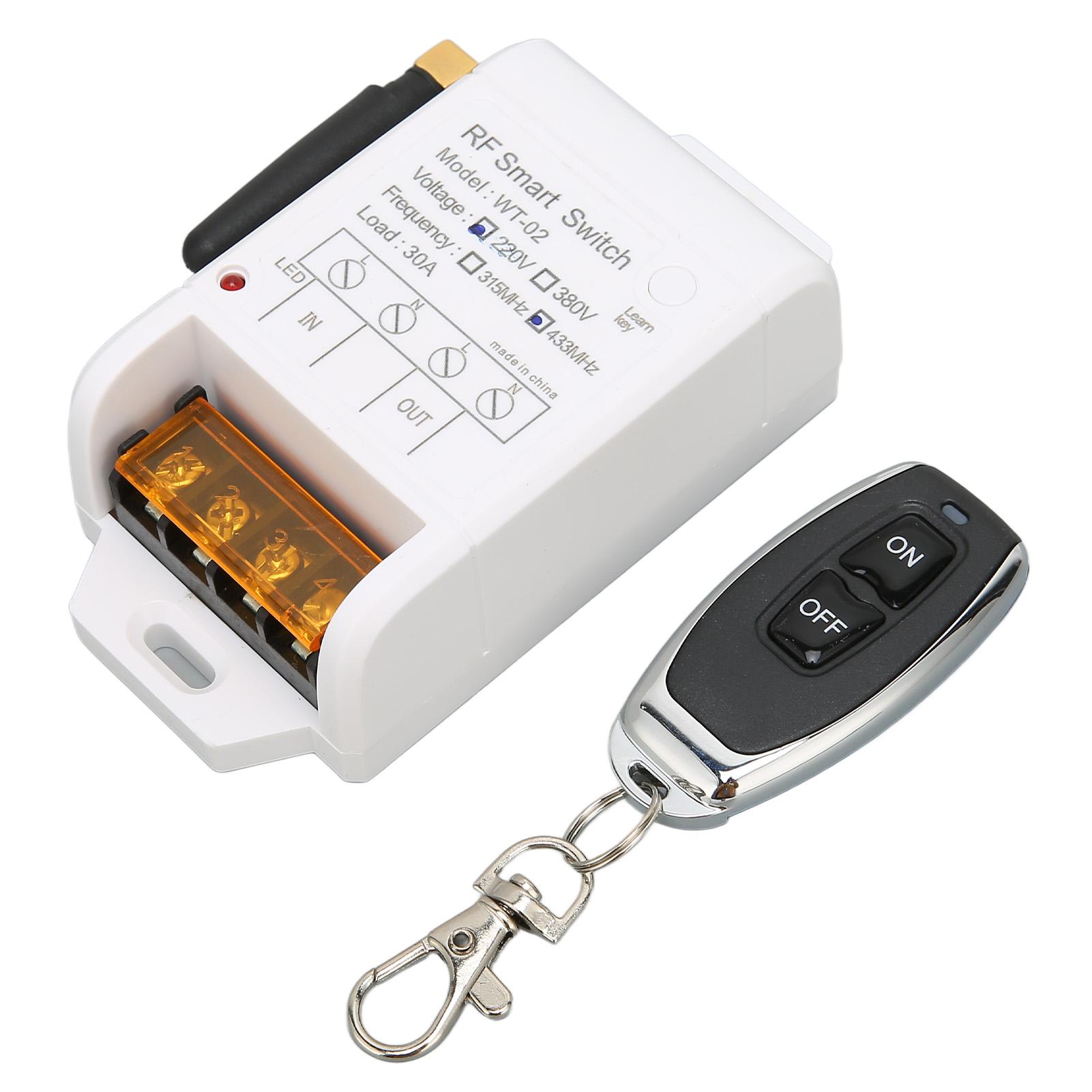 

Реле беспроводной радиочастотный переключатель 433 МГц 30 А беспроводной переключатель приемник передатчик для светодиодных фонарей гаража