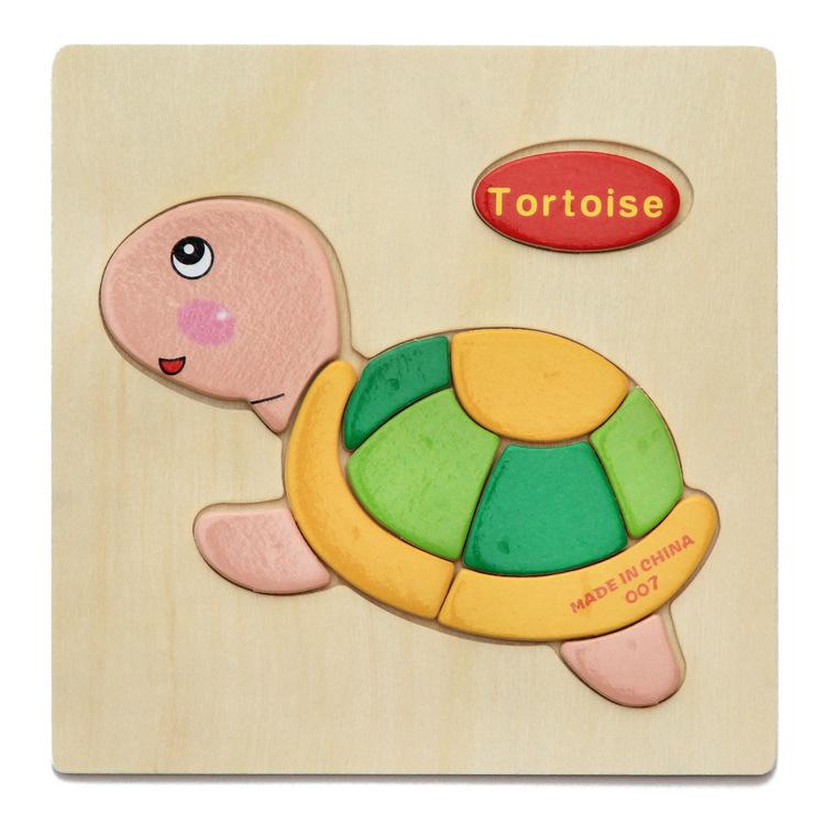 Cartoon 3D Puzzle Jigsaw Wooden Toys for Children Cute Animal Traffic Puzzles Intelligence Kids Baby Early Educational Toys