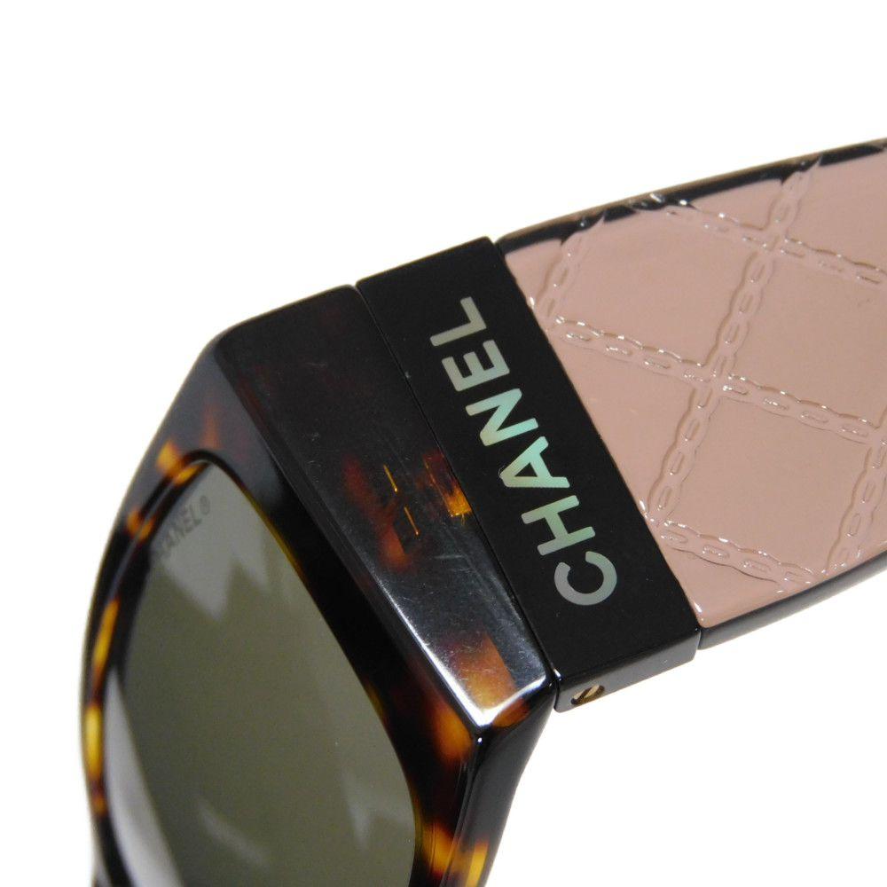 Used 10097 Rectangle Shape Eyewear 5425-A C714/3 7968 Logo Clear Black Matelasse Chain Acetate Havana Women's from