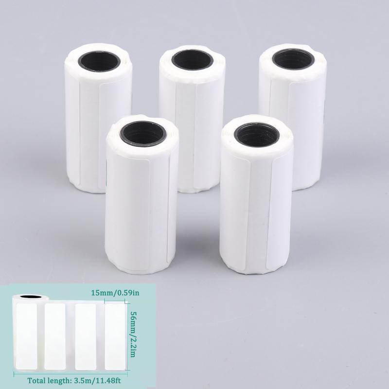 5Rolls Thermal Paper Self-adhesive 15MM 30MM Label Stickers for Pocket Mini Printers Compatible with Paperang P1 P6 A8 Series