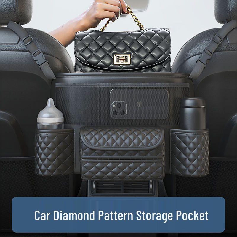 Car Seat Back Organizer & Trunk Storage Bag with Tissue Holder