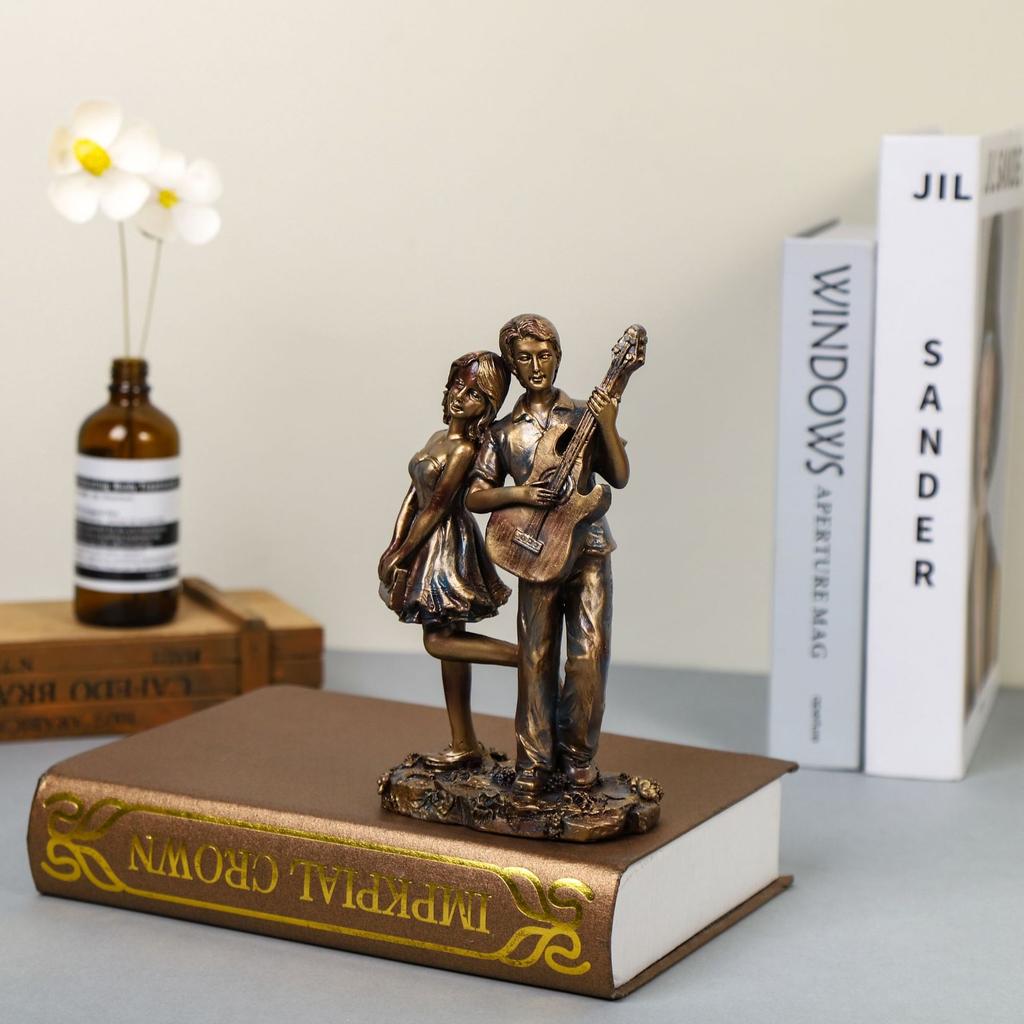 Romantyczna Figurka Pary Statua Żywica Rzeźba Kochanka Europejski Styl Dom Wnętrze Dekoracja Pulpit Akcesoria Rękodzieło