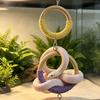 Pet Reptile Climbing Ring Swing Wooden Hanging Ladder Toy for Corn Snake Gecko Lizard Habitat Decor
