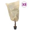 Vidaxl Plant Covers, With Drawstrings, 8 Pcs, 70 G/M², 0.8X0.8 M