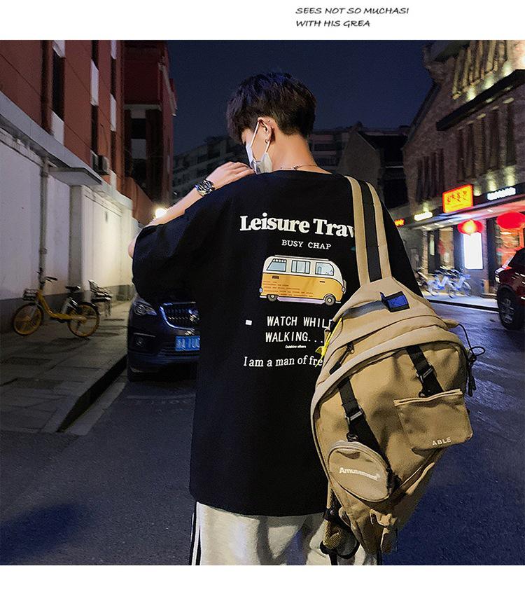 Trendy 2021 Summer Short-Sleeved T-Shirt for Middle School Boys - Loose Fit, Big Size, College Style