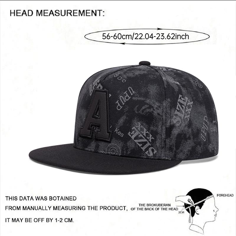 New A Graffiti Embroidery Flat Brimmed Hat Men'S Retro Baseball Hat Hip Hop Hat Women'S Outdoor Decorative Hat Sunshade Hat