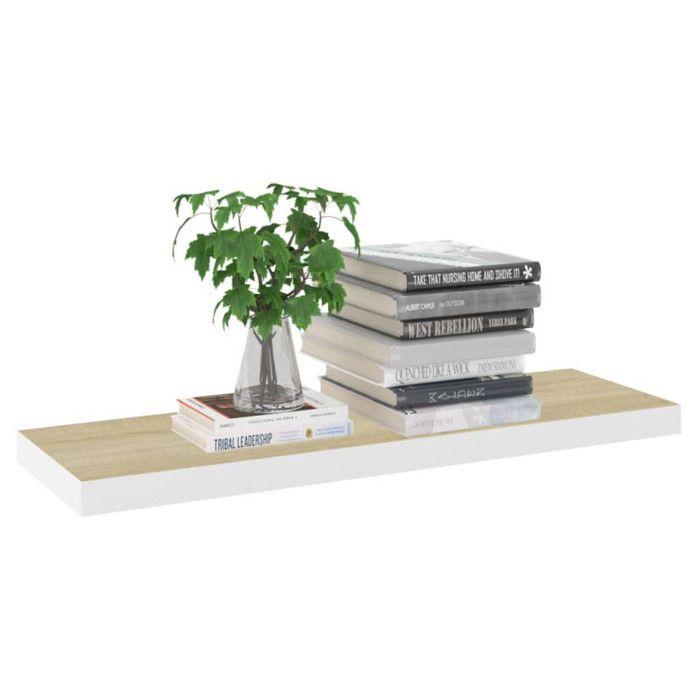 VidaXL Floating Shelves 4 Pcs Oak and White 80x23.5x3.8 Cm MDF