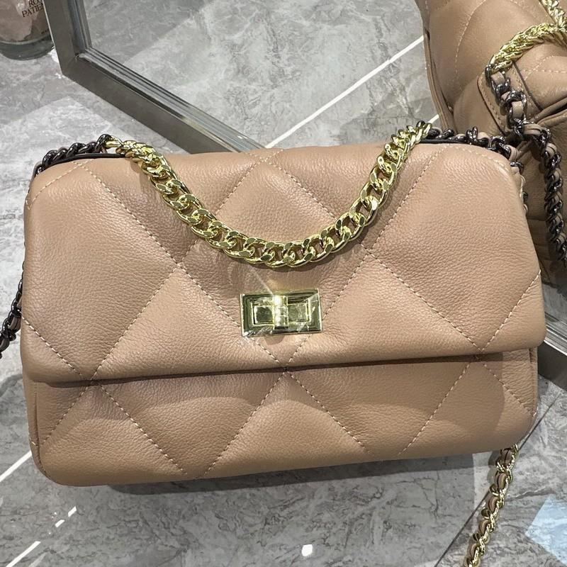 2025 Neuer Stil Rindsleder Ring-Gitter Ketten Tasche Kleine Quadratische Wolke Einzel-Schulter Cross-body Handtasche Damen