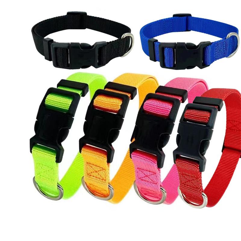 Nylon Webbing Dog Collar Fashion Buckle Pet Collar for Small Medium Dogs Chihuahua Dog Red Black Blue Orange Pet Accessory