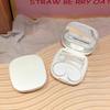 Invisible Contact Lens Case with Mirror: Small, Leak-Proof, Double-Compartment Storage