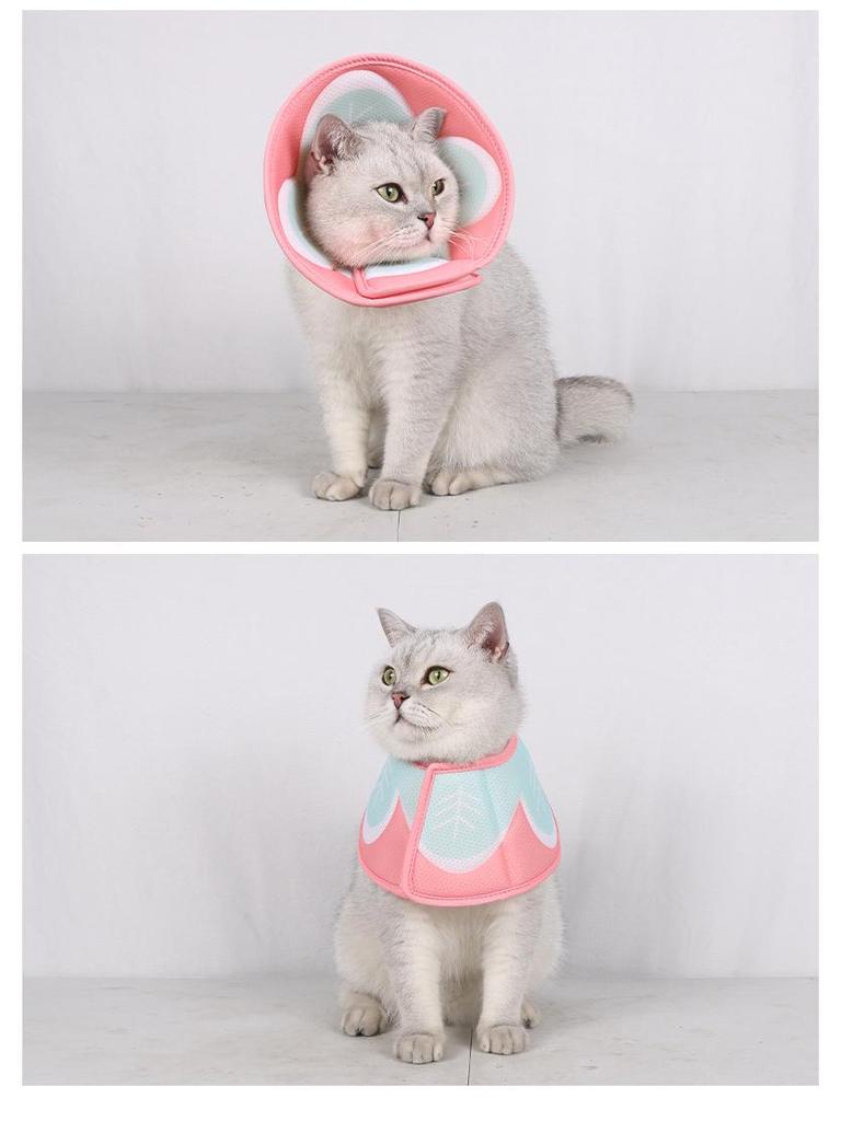 Breathable Mesh Pet Elizabeth Collar - Soft Anti-Lick/Bite Grooming Headgear for Cats & Dogs