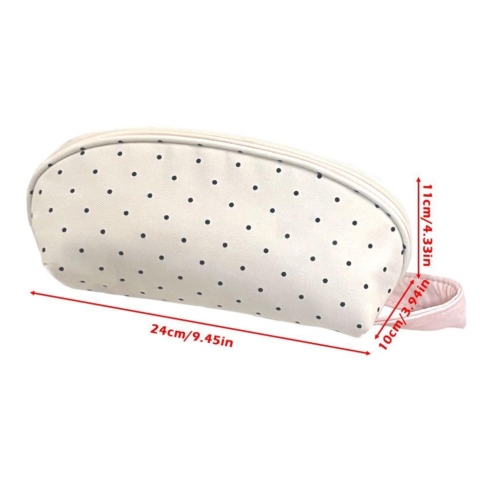 Korean Polka Dot Pencil Case Shell Shape Large-capacity Pen Bag Multi-functional Stationery Organizer School Supplies