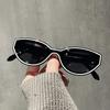 New Fashion Cat Eye Large Frame Sunglasses Woman Vintage Style Striped Decoration Trending Eyewear UV400 Eyeglasses