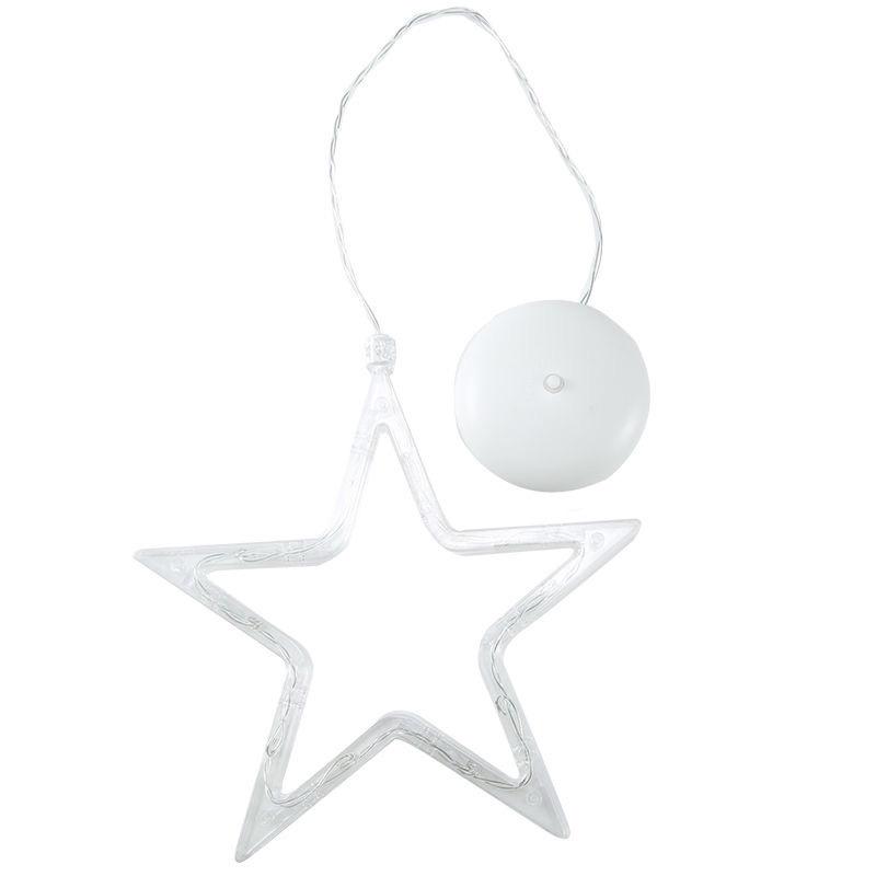 LED Christmas Window Suction Cup String Lights with Tree, Santa, Snowman, and Stars