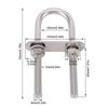 4pcs With Nut Plate Washe Round U Bolts Durable Steel U Bolts Strong Boat U Bolt  For Boat