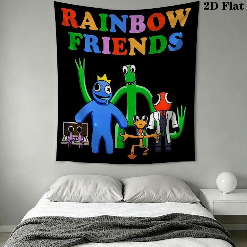 Rainbow Friends Force Wandteppich Ästhetischer Wandbehang Bedruckte Stoffdecke Dekorative Wandteppiche für Schlafzimmer Wohnzimmer Heimdekoration