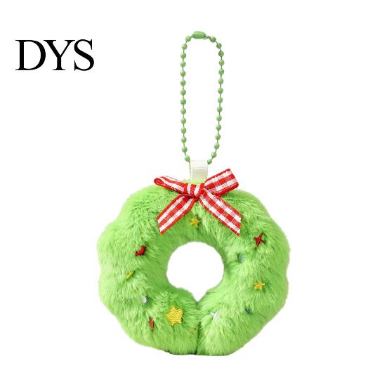Cute Holiday Decorations for Kids Christmas Plush Keychain, Stuffed Santa Wreath Gingerbread Ornaments, Festive Charms Gifts Bag Charm Accessory