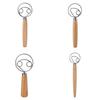 Modern Simple Wooden Egg Beater With Stainless Steel Mixing Rod For Kitchen Daily Use