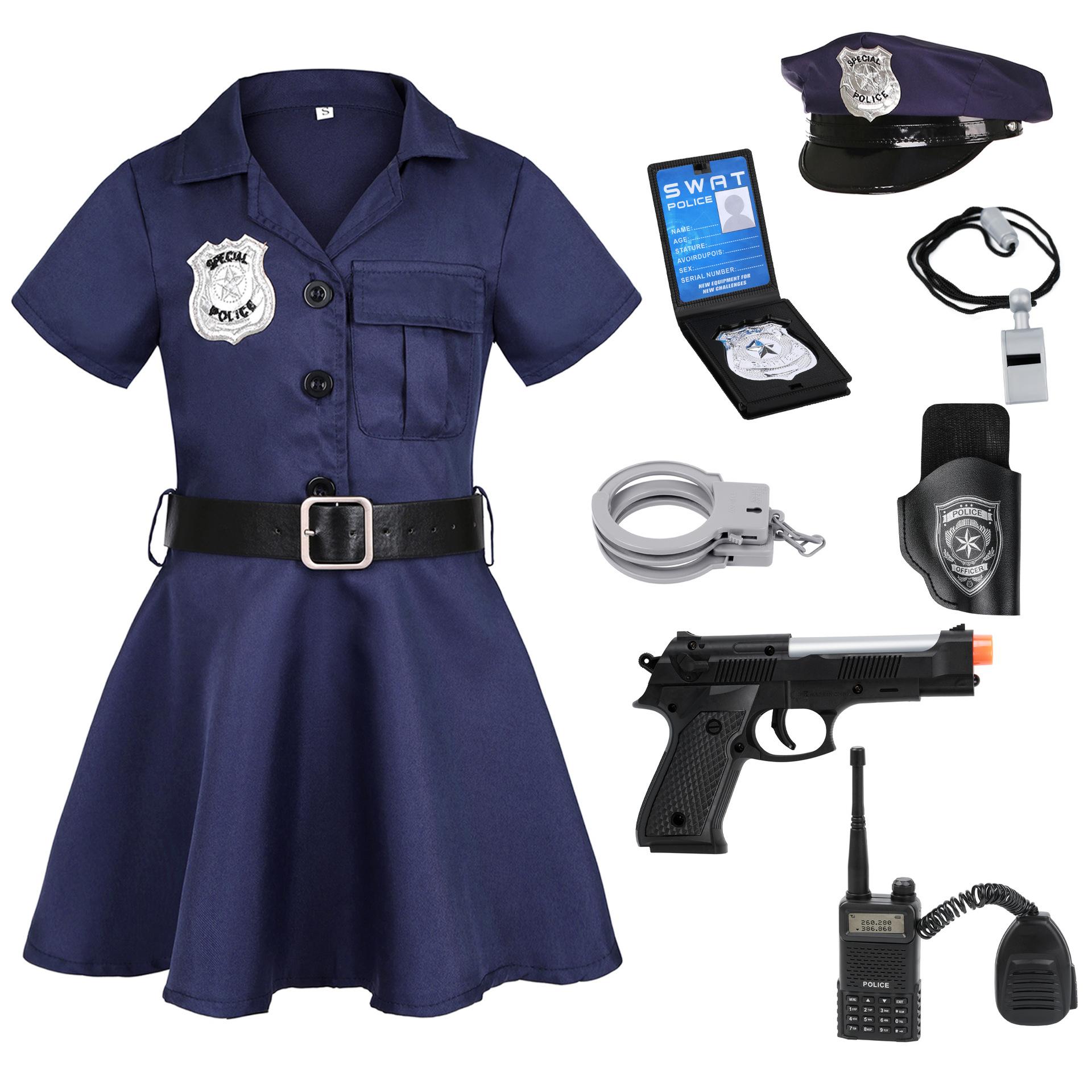Halloween Women Police Cop Dress Sexy