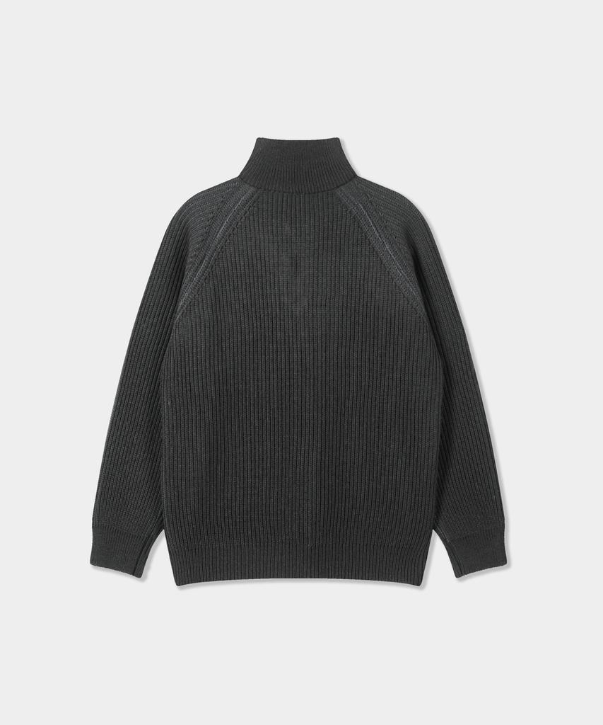 BIRBANTE Multi-Blend Half Zip Knit - Charcoal/Grey