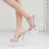 Summer transparent Mori women's style high heels catwalk fashion temperament women's sandals thick heel light mouth women's non-slip bottom