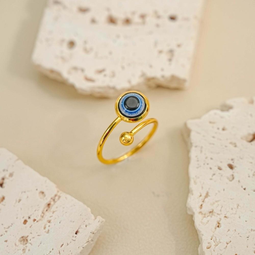 Gothic Adjustable Creative Bangle Zinc Zinc Alloy Blue Eye Ring New Demon Eye Bracelet  Daily Wear