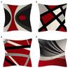 Red Geometric Series Abstract Cushion Cover Living Room Sofa Decoration Pillowcase Fashion Waist  Home Decor